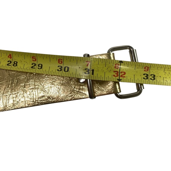 VTG Gold Western Statement Belt Silver Concho Thunderbird Studded S M - Picture 8 of 10